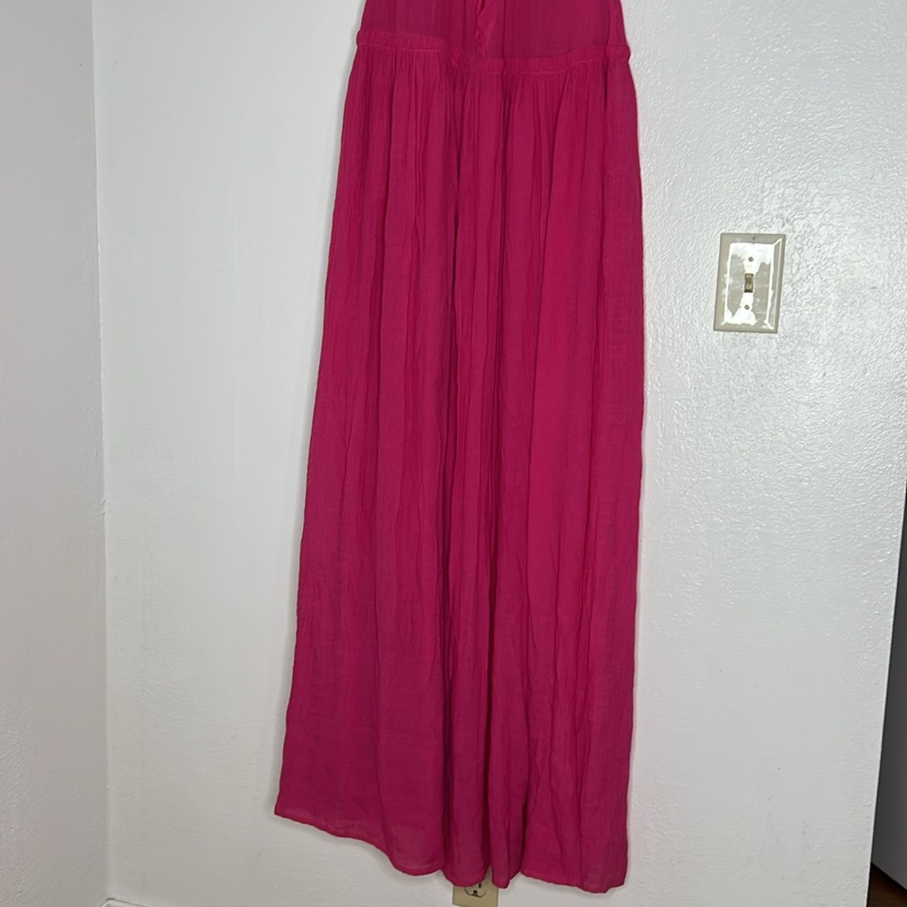 Lulus Maxi Dress Fuchsia Button Up Bottom Lined S… - image 7